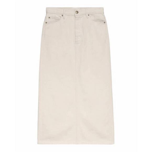 NEW THE GREAT. women's column skirt in natural